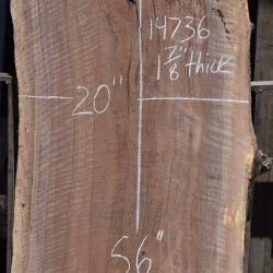 14736 Figured Claro Walnut Slab 56”x22”-20”x1 7/8”