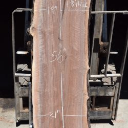 14737 Figured Claro Walnut Slab 56”x21”-19”x1 7/8”
