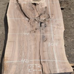 17592 Figured Bastogne Walnut Slab 104"x53"-42"x2" Kiln Dried