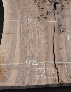17592 Figured Bastogne Walnut Slab 104"x53"-42"x2" Kiln Dried - Image 2
