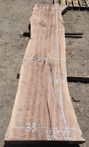 17594 Figured Claro Wanut Slab 159”x33”-27”x2 1/2”