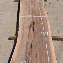 17595 Figured Claro Walnut Slab 159”x32”-28”x2 1/2”