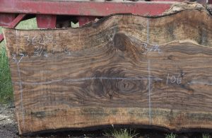 36202 Incredibly Figured Bastogne Walnut Slab 106"x37"-35"x3 1/2" - Image 2