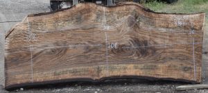 36205 Incredibly Figured Bastogne Walnut Slab 106"x38"-35"x3 3/8"