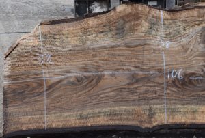 36205 Incredibly Figured Bastogne Walnut Slab 106"x38"-35"x3 3/8" - Image 2