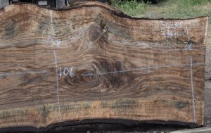 36205 Incredibly Figured Bastogne Walnut Slab 106"x38"-35"x3 3/8" - Image 3