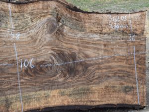 36205 Incredibly Figured Bastogne Walnut Slab 106"x38"-35"x3 3/8" - Image 4