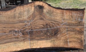 36206 Incredibly Figured Bastogne Walnut Slab 106″x37″-32″x3 1/4″ - Image 3