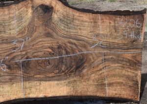 36206 Incredibly Figured Bastogne Walnut Slab 106″x37″-32″x3 1/4″ - Image 4