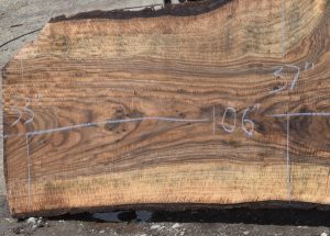 36206 Incredibly Figured Bastogne Walnut Slab 106″x37″-32″x3 1/4″ - Image 5