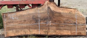 36204 Incredibly Figured Bastogne Walnut Slab 105″x33″-31″x3 3/8″