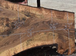 36208 Figured Bastogne Walnut Slab 81"x60"-28"x3 1/4" Apr 2025 - Image 2