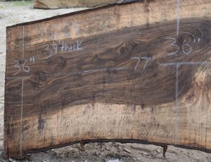 36209 Figured Bastogne Walnut Slab 77"x51"-36"x3 1/4" Apr 2025 - Image 3