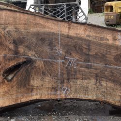 36210 Figured Bastogne Walnut Slab 77"x51"-36"x3 3/8" Apr 2025