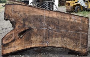 36210 Figured Bastogne Walnut Slab 77"x51"-36"x3 3/8" Apr 2025