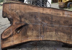 36210 Figured Bastogne Walnut Slab 77"x51"-36"x3 3/8" Apr 2025 - Image 3