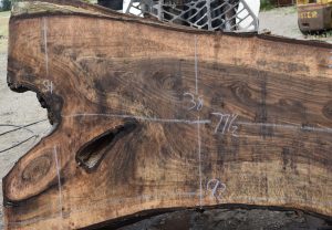 36210 Figured Bastogne Walnut Slab 77"x51"-36"x3 3/8" Apr 2025 - Image 5