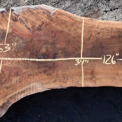35544 Figured Claro Walnut Slab 126”x53”-34”x 5 1/2” Feb 2022
