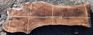 35544 Figured Claro Walnut Slab 126”x53”-34”x 5 1/2” Feb 2022