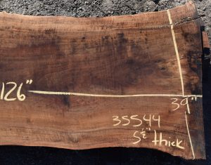 35544 Figured Claro Walnut Slab 126”x53”-34”x 5 1/2” Feb 2022 - Image 5