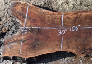 35550 Figured Claro Walnut Slab 106“X45”-30”x5 1/2” Feb 2022 - Image 2