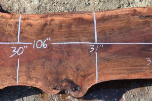 35550 Figured Claro Walnut Slab 106“X45”-30”x5 1/2” Feb 2022 - Image 3