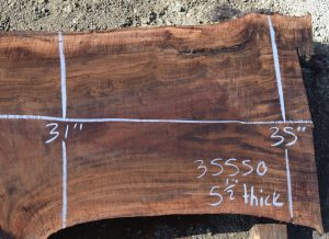 35550 Figured Claro Walnut Slab 106“X45”-30”x5 1/2” Feb 2022 - Image 4